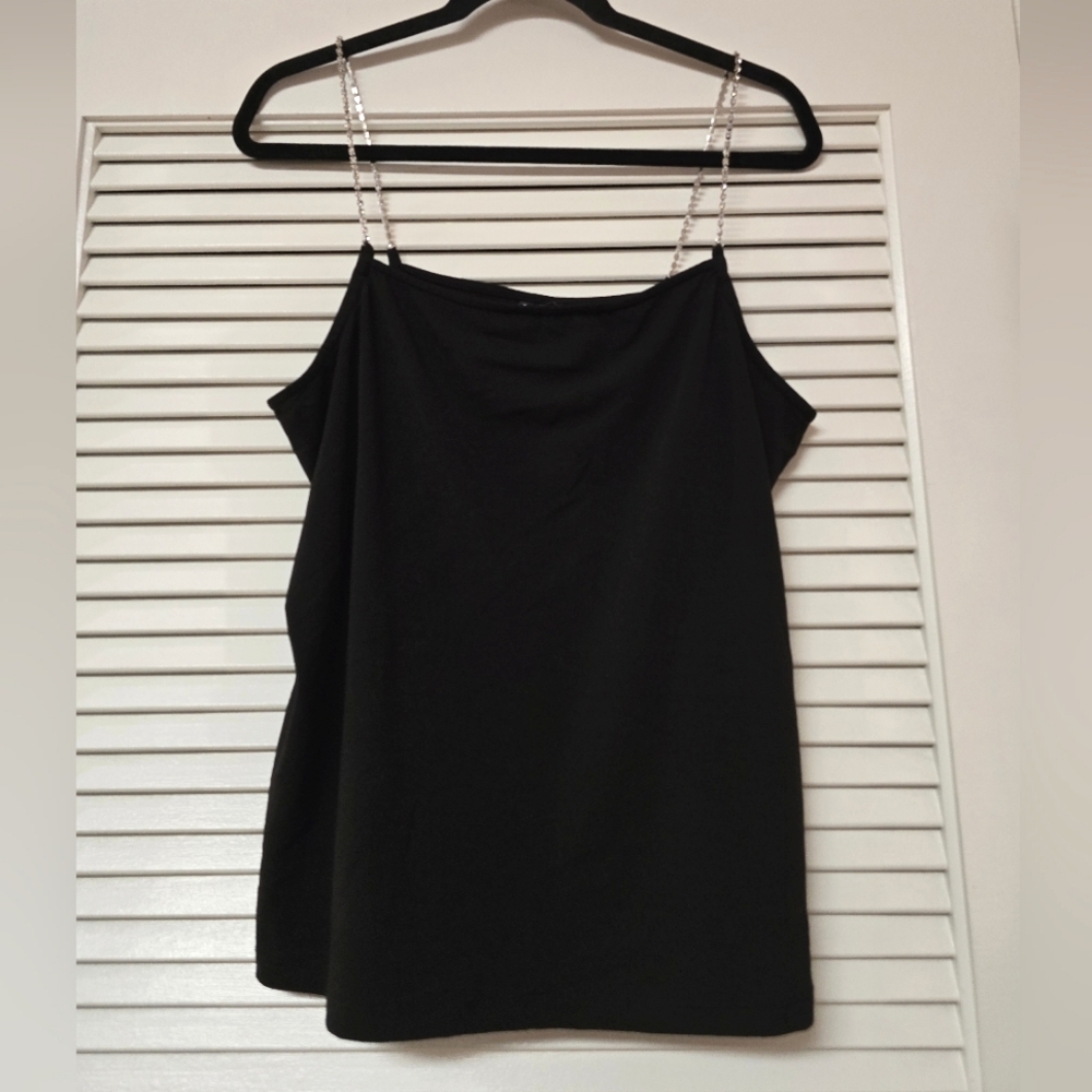 Vero Moda - Black Lightweight Sleeveless Top With Rhinestone Straps
